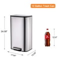 thumbnail image 2 of YUSAZENS 13.2 Gallon Stainless Steel Kitchen Trash Can, 50L Soft-Close Garbage Bin with Removable Inner Bucket, 2 of 9