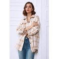 thumbnail image 2 of HSHDLDF Womens Casual Plaid Shacket Button Down Long Sleeve Shirt, 2 of 5