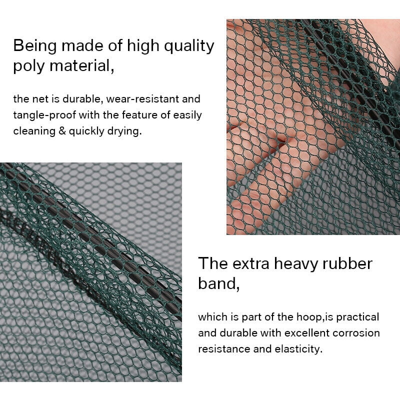Fishing Net Fish Landing Net with Collapsible Telescopic Pole Handle, Suitable for Kayak and Fly Safe Catching or Releasing