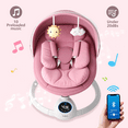 thumbnail image 4 of TouHeart Electric Baby Swing, Infant Rocker with Bluetooth & Remote,5 Speeds,10 Lullabies,3 Timing, Pink, 4 of 8