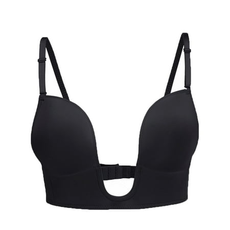 

Deep U-shaped Plunge Bra Lift Up Low Back Wirefree Bra Women Underwear