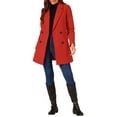 thumbnail image 3 of INSPIRE CHIC Women's Notch Lapel Double Breasted Belted Mid Length Trenchcoat L Red, 3 of 9