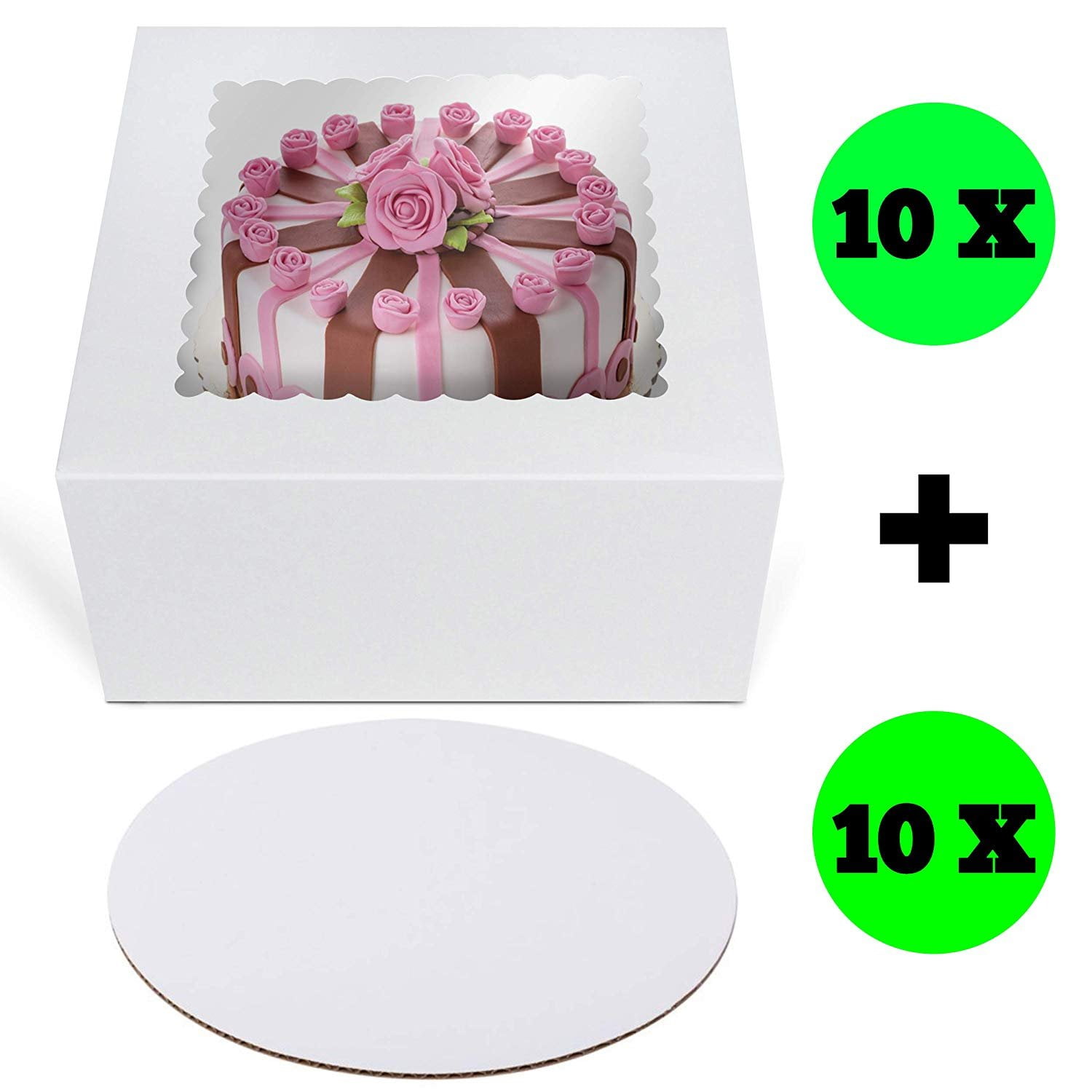 Bakery Craft 6 inch white square cake plates