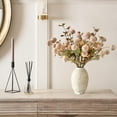 thumbnail image 3 of Faux Kiku Flower White - 10 Stems & 18 Eucalyptus Stems(2 Branches), Small Mini Chrysanthemum Flowers, Artificial Pom Pom Balls for Aesthetic Room Decor, Floral Arrangements Centerpiece(No Vase), 3 of 9