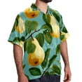 thumbnail image 2 of pear Men's Short Sleeve Hawaiian Shirt, Poplin Casual Printed Button Down, Summer Beach Unisex Shirts, 2 of 6