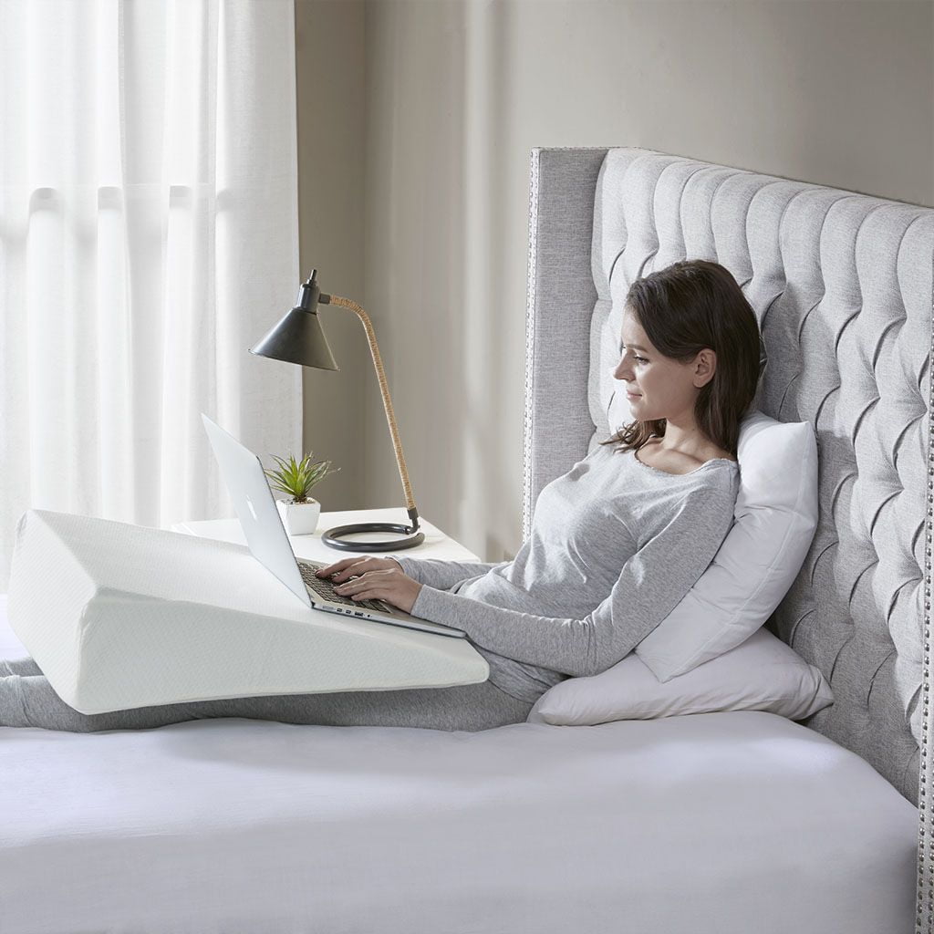 Memory Foam Wedge Pillow 22x24x7”Incline Pillow for Head Back Leg Elevation Removable Washable Cover