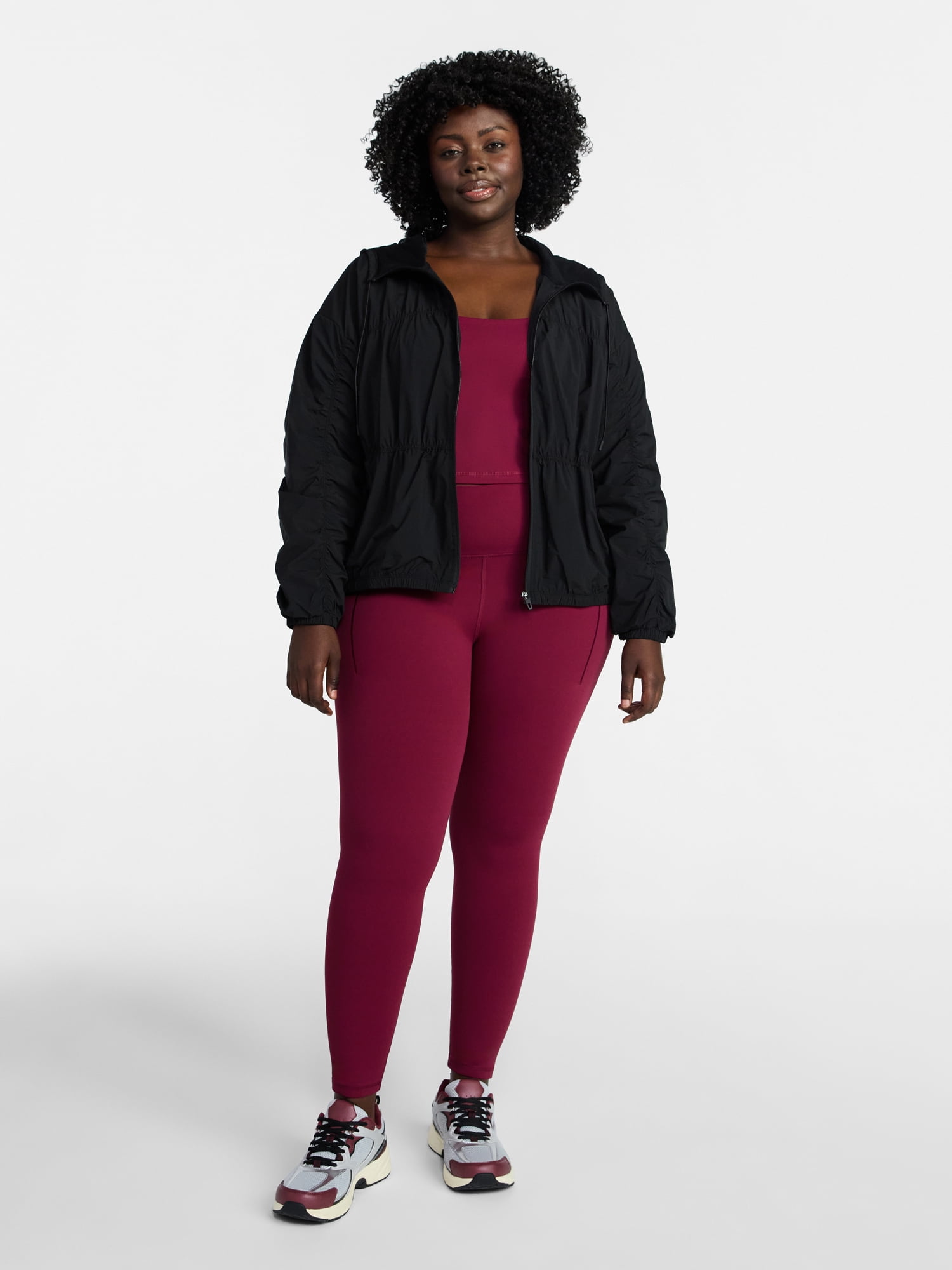 Avia Women's Ripstop Zip Jacket with Hood, Lightweight, Sizes XS-XXXL