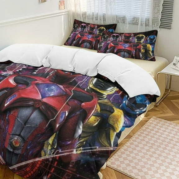 Power Rangers 3-Piece Bedding Comforter Set Bed Cover Set Soft Warm Bedding for Bedroom, Home, Hotel 86"x70"