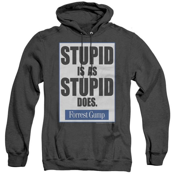 Forrest Gump Stupid Is Adult Heather Hoodie Sweatshirt Black
