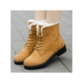 thumbnail image 1 of Fangasis Women Boots Ankle Platform Cotton Warm Plush Snow Boots Winter Lace Up Flat Booties Cute Plus Size Comfortable Shoes Warm Thicken Boots for Ladies, 1 of 8
