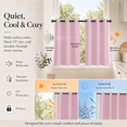 thumbnail image 3 of Lapalife 2 Panel Blackout Kitchen Curtains, Grommet Short Window Curtains for Kitchen Bathroom Cafe, Pink, 33"x 36", 3 of 8