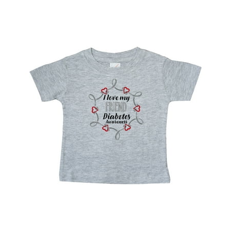 

Inktastic I Love My Friend Diabetes Awareness Gift Baby Boy or Baby Girl T-Shirt