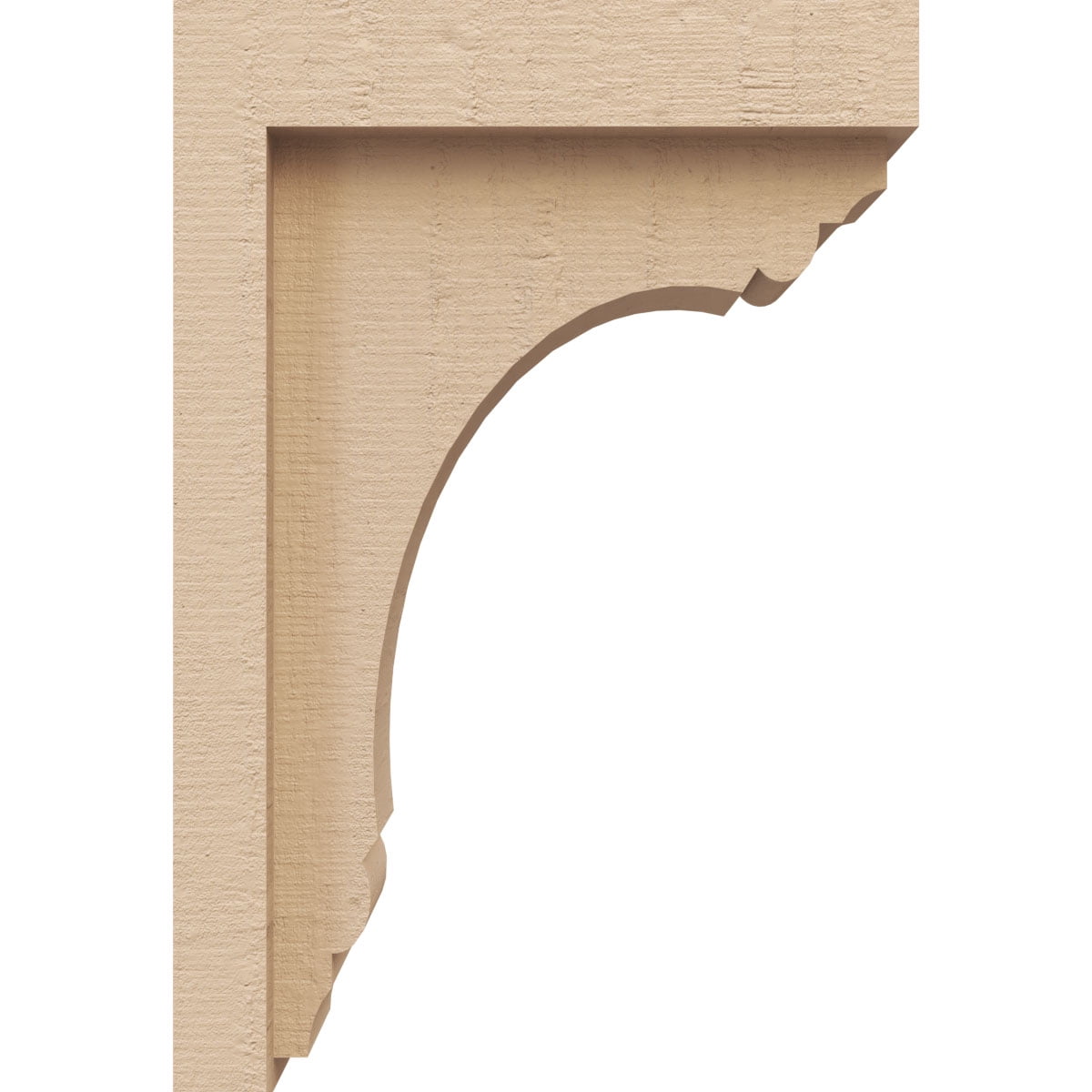 3"W x 6"D x 9"H Classic Warren Rough Cedar Woodgrain TimberThane Corbel, Primed Tan