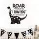 thumbnail image 1 of Adhesivos de pared autoadhesivos de PVC con cita de dinosaurio Roar de 56 x 59 cm, 1 of 2