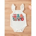 thumbnail image 5 of Cenuakty Baby Girls 3Pcs Summer Outfits, Sleeveless Ruffle Romper + Watermelon/Striped Shorts + Headband Set, 5 of 9