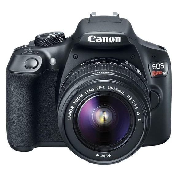 Canon EOS Rebel T6 DSLR Camera with EF-S 18-55mm F3.5-5.6 IS II Lens, Built-In Wi-Fi, and NFC, Black