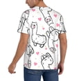thumbnail image 2 of Rateoe Alpacas and Hearts Pattern Men’s Baseball Short Sleeve Polo Shirt, Midweight Men's Shirt Golf Shirt Polo Shirts Quick Dry Short-Large, 2 of 7