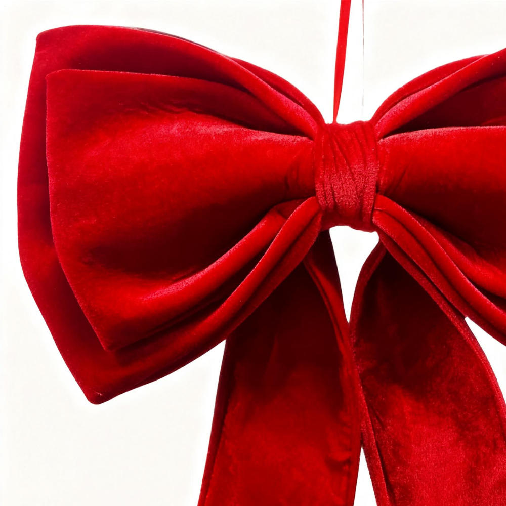 Ksruee Velvet Bows for Christmas Tree 19x25 Inch Seasonal Decoration Hangable Holiday Decorations for Front Door Office Wreath Staircase Window Sill Mantel Wall Garden Backyard Living Room Study show