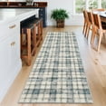 thumbnail image 3 of Haperlare Modern Plaid Runner Rug 2'x6' Washable Rugs, Non Slip Kitchen Rugs Ultra Soft Bedroom Rug Stain Resistant Carpet for Entryway Laundry, Blue, 3 of 8