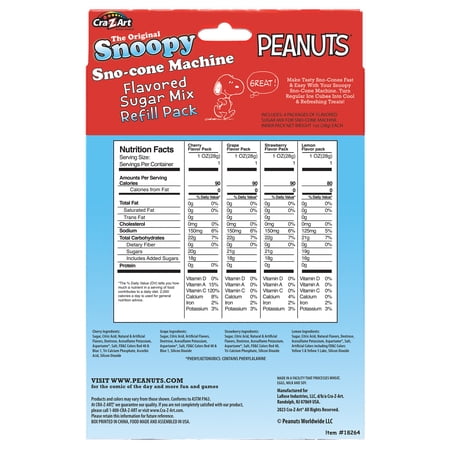 Cra-Z-Art Peanut's Snoopy Sno-Cone Maker Refill pack, 4 Flavors, Suitable for Ages 6 Years Old