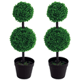 thumbnail image 1 of Outsunny 2 Ball Topiary Tree Set of 2 for Home Office, Living Room Decor, 1 of 10