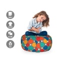 thumbnail image 2 of Geometric Storage Toy Bag Chair, Design of Hexagonal Pattern Colorful Composition with Octagons and Square Shapes, Stuffed Animal Organizer Washable Bag, Small Size, Multicolor, by Ambesonne, 2 of 3