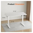 thumbnail image 4 of SONGMY Electric Standing Desk, 47 x 24 Inches Height Adjustable Desk with Removable Casters, Home Office Computer Desk (White), 4 of 7