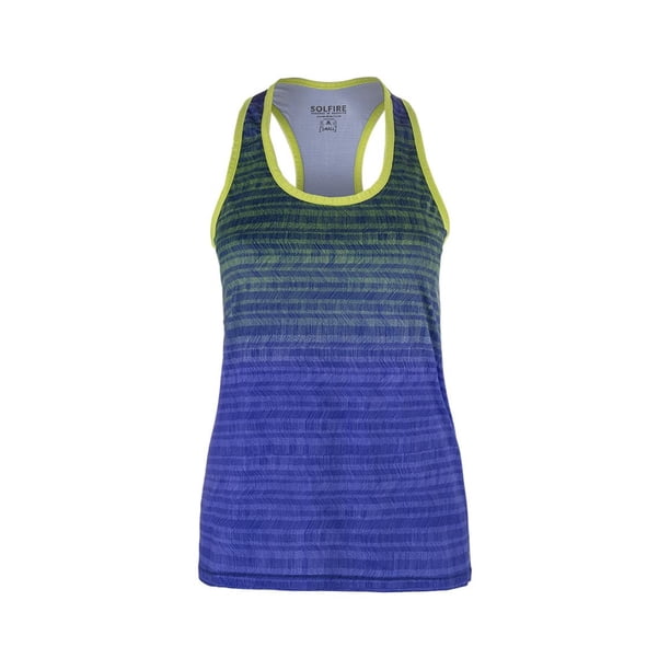 SOLFIRE Womens Stretch Your Limits Racerback Tank Top bluegreen S
