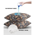 thumbnail image 4 of Pack of 2 Outdoor Pillow Covers, Indian Traditional Paisley Floral Pattern Waterproof Square Throw Pillowcase Cushion Decorative Pillow Covers for Couch Patio Tent, 20x20 in, 4 of 6