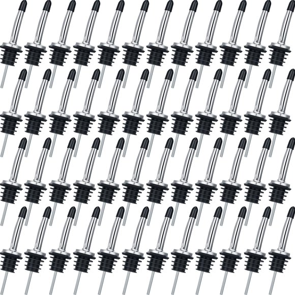 Juego de escurridores de botellas de acero inoxidable, 48 unidades, con tapones de goma