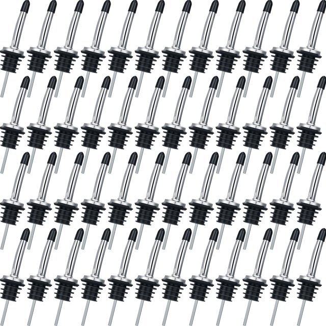 Juego de escurridores de botellas de acero inoxidable, 48 unidades, con tapones de goma