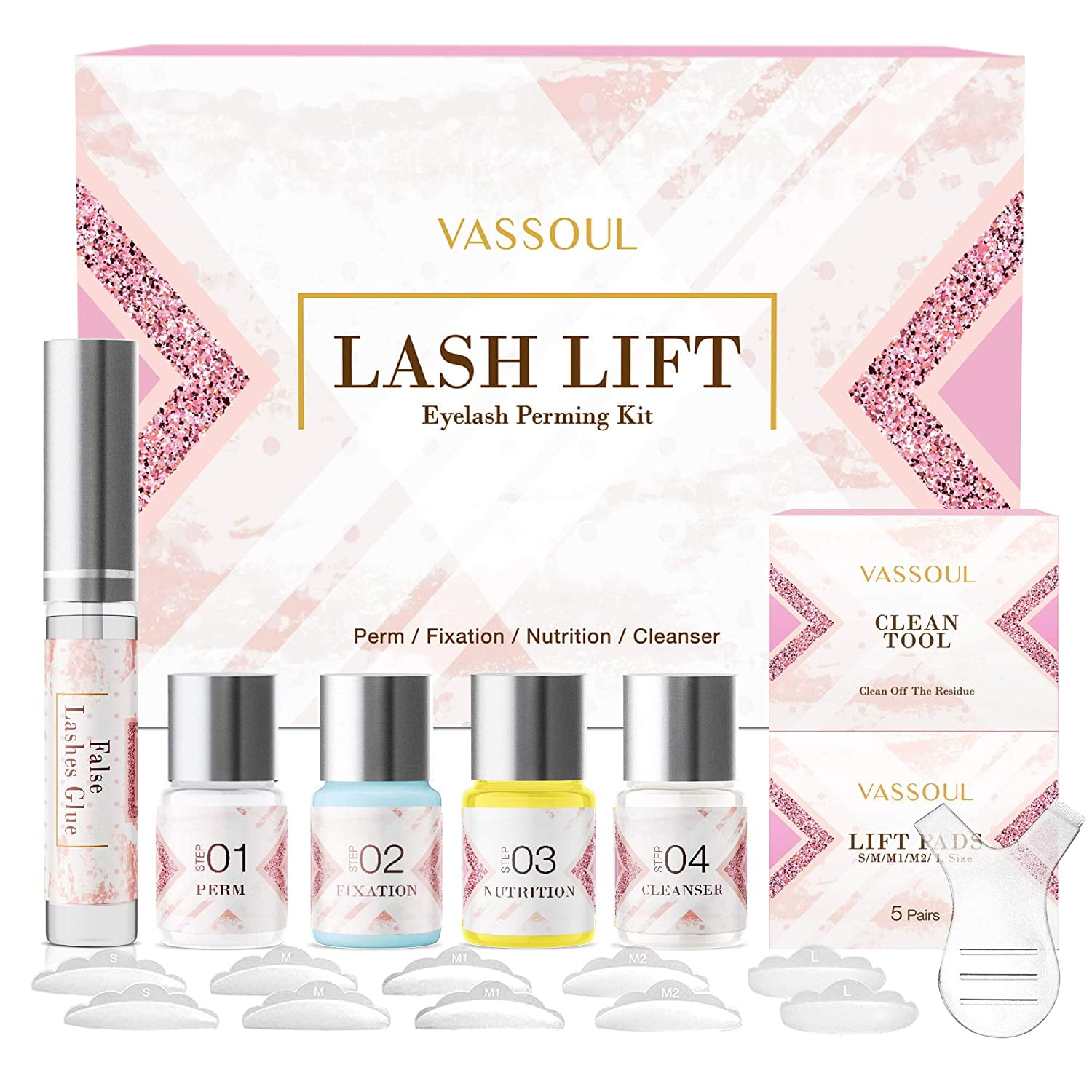 Vassoul Eyelash Perming Kit, Great Lash Lifting Curling Set, Brow and Lash Lamination Kit