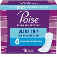 thumbnail image 1 of Poise Ultra Thin Incontinence Pads for Women, 4 Drop, Moderate Absorbency, Regular, 18Ct, 1 of 5