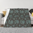 thumbnail image 1 of XMXT Throw Blanket, Arabesque Ethnic Paisley Floral Machine Washable Blankets for Sofa, 80 x 60 inches Multicolor, 1 of 9