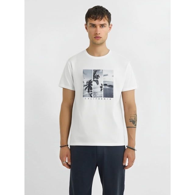 T-Shirts pour Hommes Manfinity VCAY Ajustés à Col Rond, Manches Courtes, Tee-Shirt Graphique Palmier, Mode Décontractée, Vêtements pour Hommes, Fête des Pères, Fête des Mères, Nouvel An, Festival du Printemps, Saint-Valentin, Fête de l'Indépendance
