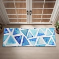 thumbnail image 2 of Blue Watercolor Triangle Pattern Door Rugs,Washable Non Slip Door Mats Indoor,Decorative Door Mats,Entry Mat Indoor for Entrance,Bedroom,Kitchen,Bathroom,16"x47", 2 of 6