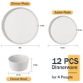thumbnail image 3 of Onader Stoneware Dinnerware Sets, 12 Piece Plates and Bowls Set for 4, Serving Plates and Bowls Dish Sets, Microwave & Dishwasher Safe - Speckled White, 3 of 8