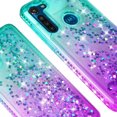 thumbnail image 4 of Compatible for Moto G8 Power Case with Tempered Glass Screen Protector SOGA Diamond Liquid Quicksand Cover Cute Girl Women Phone Case - Teal / Purple, 4 of 5