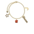 thumbnail image 2 of Delight Jewelry Silvertone Small Orange Paw Goldtone Dream Big Charm Bracelet, 7.5+2" Extender, 2 of 4