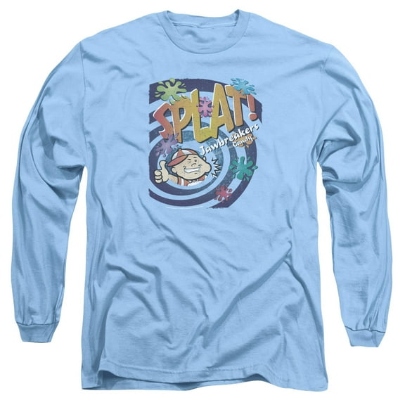 Dubble Bubble Splat Jawbreakers Long Sleeve Adult 18/1 T-Shirt Carolina Blue