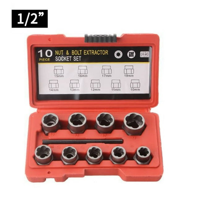 LIKEM 1/2in Broken Bolt Extractor Socket Set Nut Remover 10Pcs Sandblasted Finish