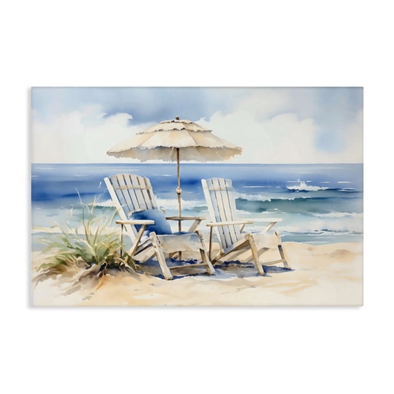 Stupell Industries Neutral Adirondack Chairs Canvas Wall Art, design by LSR Design Studio, 30 x 45