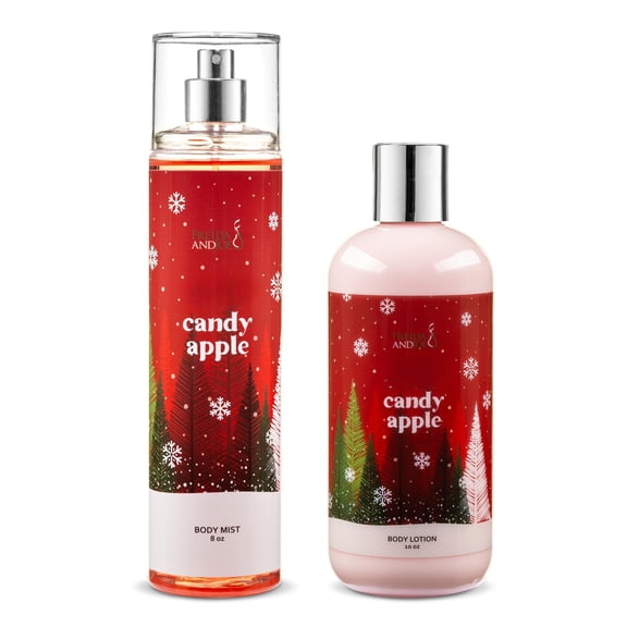 Candy Apple Bath & Body Gift Set – 10oz Lotion & 8oz Mist, Luxury Self-Care Spa Set for Women & Men