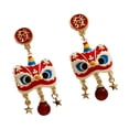 thumbnail image 3 of Pendientes de Año Nuevo,Pendientes de Año Nuevo Chino Pendientes colgantes,Pendientes de danza del león para mujer Vacaciones,Pendientes colgantes de Nochevieja Pendientes festivos,Primavera, 3 of 8