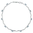 thumbnail image 2 of SZUL Women's Aquamarine and Natural Diamond Double Bar Link Bracelet in .925 Sterling Silver, 2 of 7