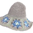 thumbnail image 3 of CoCopeaunts Women Straw Bucket Hat Flowers Pure Hand-Woven Crochet Fisherman Hat Beach Summer Breathable Hollow Bucket Cap, 3 of 8