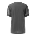 thumbnail image 5 of Summer Oversize Shirts for Womens Fashion Causal Vintage Solid Color Blouse Short Sleeve T-Shirt Top, 5 of 6