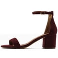 thumbnail image 2 of Ollio Womens Shoe Faux Suede Chunky Mid Heel Ankle Strap Heeled Sandals MG34, 2 of 6