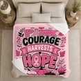thumbnail image 5 of Breast Cancer Awareness Pumpkin, Festive autumn celebration Scene, Warm Flannel Blanket for Living Room and Reading Nook with Detailed Artwork, Art Lovers autumn celebration Gift, Festive Home Decor, 5 of 9