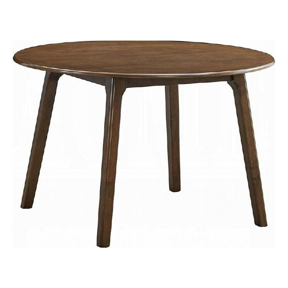 Koko Dining Table-48 Inch Round Top-Dark Walnut Brown Rubberwood